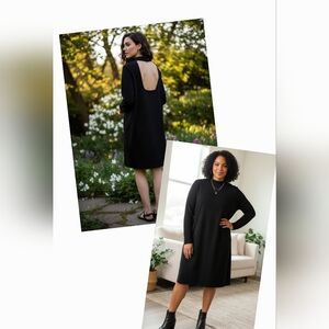 Future Collective Kahlana Barfield Brown Black Open Back Mock Neck Tunic 3X